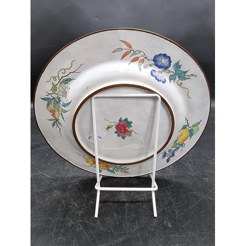 1305 - A Chinese Canton enamel plate, 22.5cm diameter. 