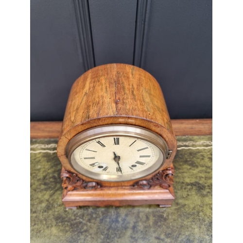 1380 - A late 19th century walnut dome top mantel clock, by W & H, 28cm high, with pendulum.... 