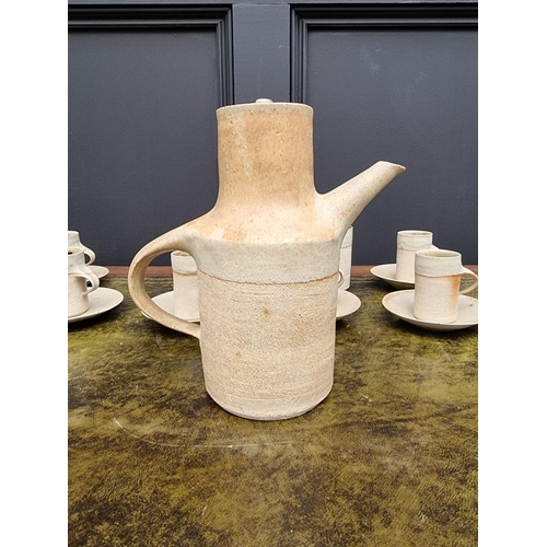 1392 - Studio Pottery: a Ruth Duckworth stoneware coffee service, the pot 21cm high, (sugar bowl repaired).... 