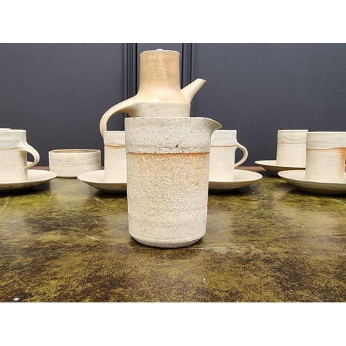 1392 - Studio Pottery: a Ruth Duckworth stoneware coffee service, the pot 21cm high, (sugar bowl repaired).... 