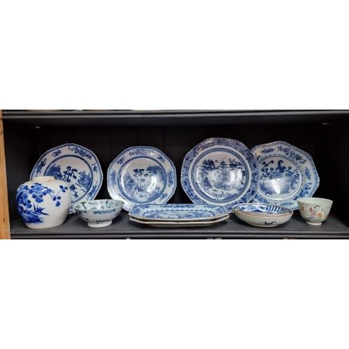 1393 - A collection of Chinese blue and white porcelain, mostly 18th century; together with a similar Spode... 