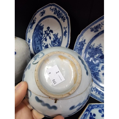 1393 - A collection of Chinese blue and white porcelain, mostly 18th century; together with a similar Spode... 