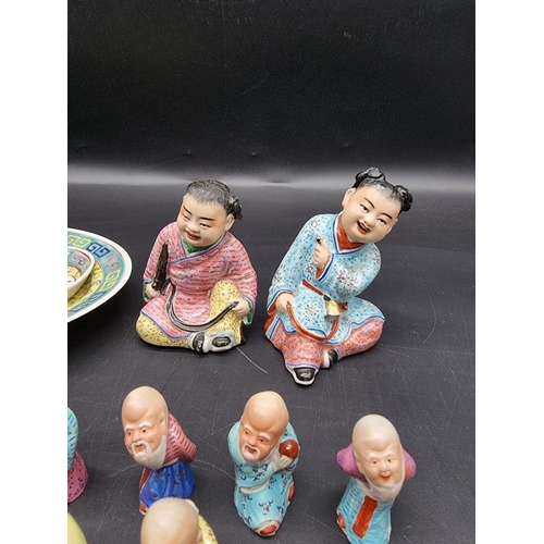 1430 - A collection of Chinese famille rose, to include figures, largest 10cm high. 