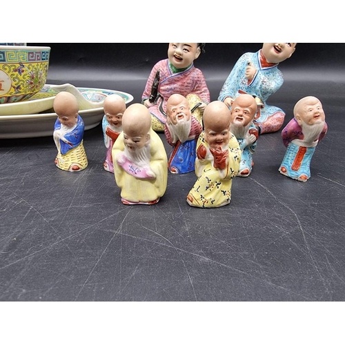 1430 - A collection of Chinese famille rose, to include figures, largest 10cm high. 