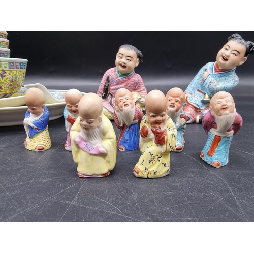 1430 - A collection of Chinese famille rose, to include figures, largest 10cm high. 