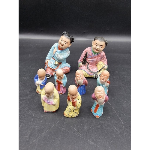 1430 - A collection of Chinese famille rose, to include figures, largest 10cm high. 