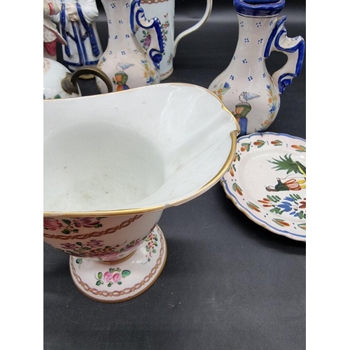 1436 - A mixed group of Continental pottery and porcelain, to include: an 18th century Chinese teapot and c... 