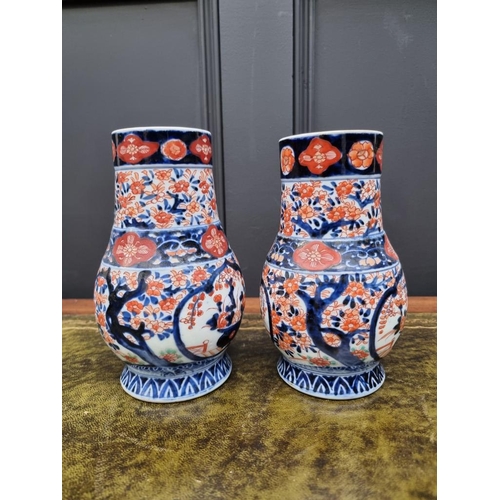 1455 - Three blue and white Chinese ginger jars, largest 13.5cm high; together with a near pair of Japanese... 