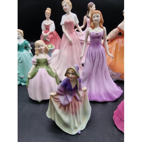 1473 - Ten Royal Doulton figures; together with two Coalport figures. (12)  