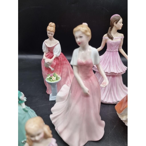 1473 - Ten Royal Doulton figures; together with two Coalport figures. (12)  