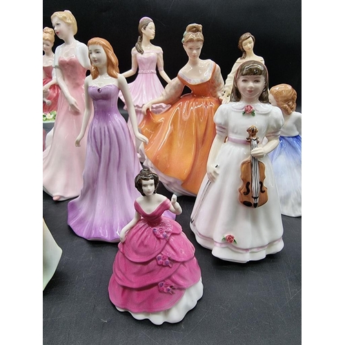 1473 - Ten Royal Doulton figures; together with two Coalport figures. (12)  