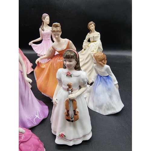 1473 - Ten Royal Doulton figures; together with two Coalport figures. (12)  