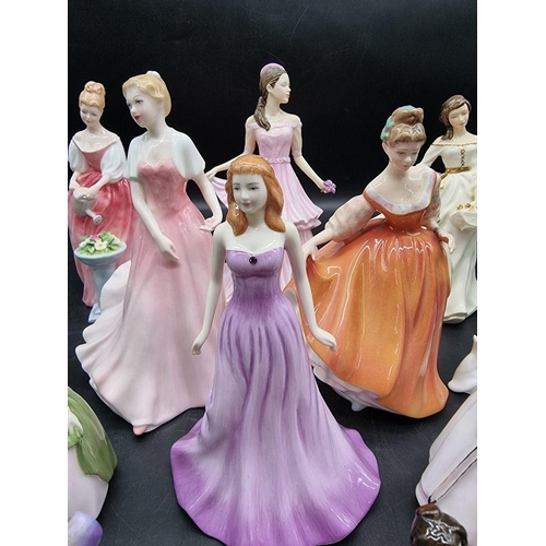 1473 - Ten Royal Doulton figures; together with two Coalport figures. (12)  