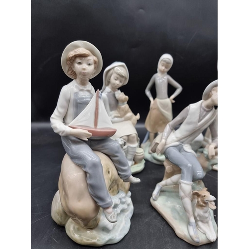 1475 - Six Lladro figures, largest 24cm high. 