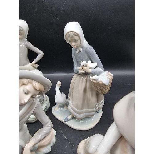 1475 - Six Lladro figures, largest 24cm high. 