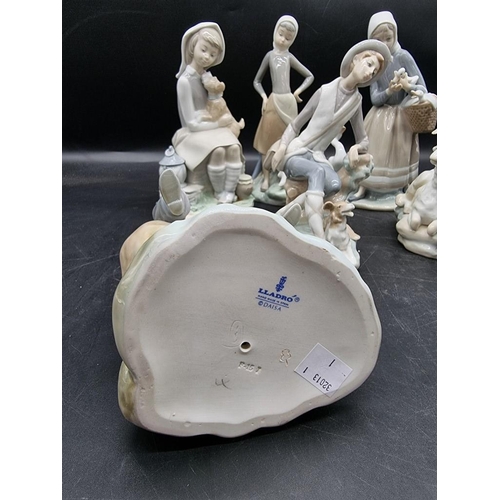 1475 - Six Lladro figures, largest 24cm high. 