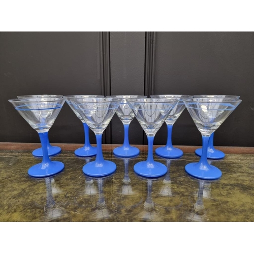 1479 - A set of nine Art Deco Martini glasses, 14cm high.