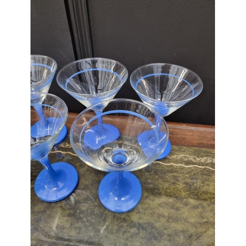 1479 - A set of nine Art Deco Martini glasses, 14cm high.