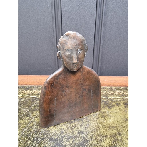 1557 - Giles Penny, 'Flatman', a bronze bust, initialled and dated '97, 14cm high.