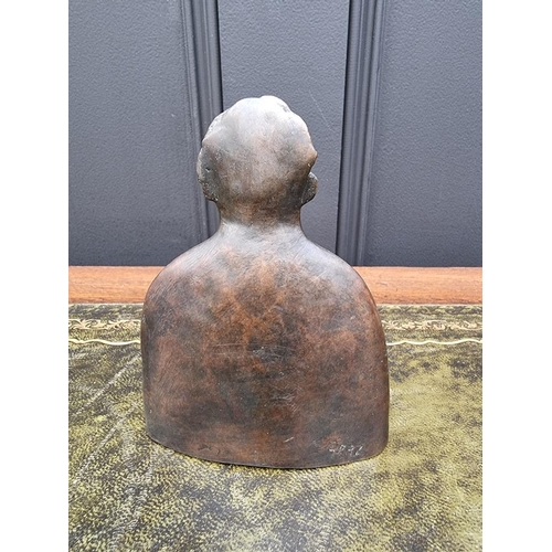 1557 - Giles Penny, 'Flatman', a bronze bust, initialled and dated '97, 14cm high.