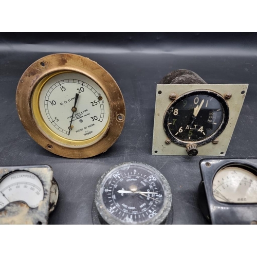 1579 - A collection of dials and gauges. (5)