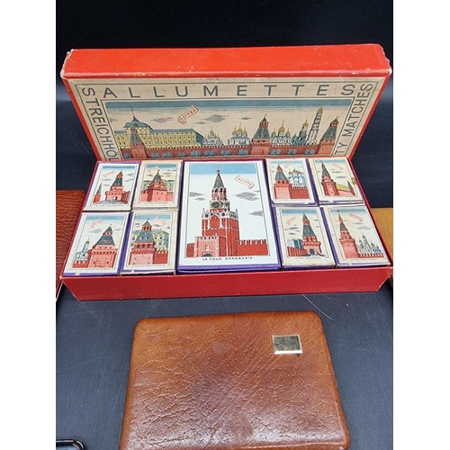 1580 - A collection of cigarette cases; together with a box of Eastern European matchboxes. ... 