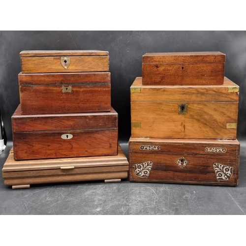 1595 - A collection of antique boxes and caskets. (7)