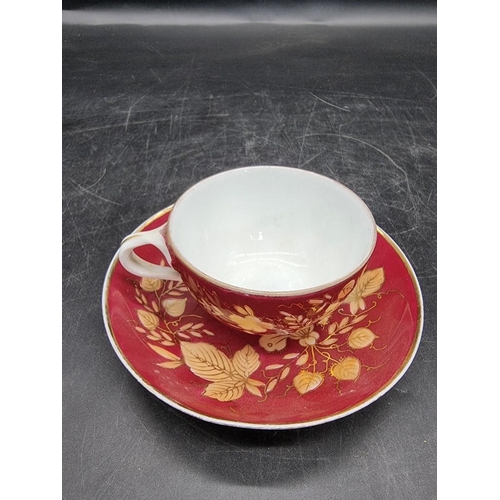 1605 - A Russian Gardner Manufactory porcelain tea cup and saucer.