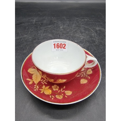 1605 - A Russian Gardner Manufactory porcelain tea cup and saucer.