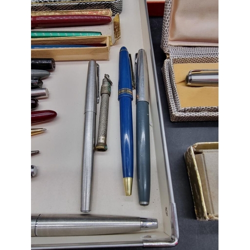 1649 - A collection of vintage pens and similar, to include a boxed S J Dupont example.