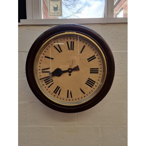 1694 - A very large mahogany fusee wall clock, 65cm diameter.