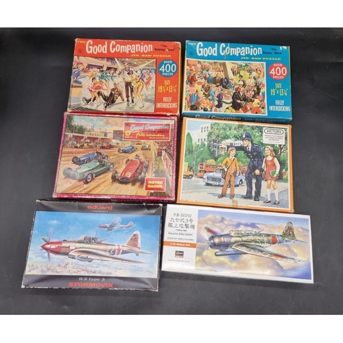 1705 - A small collection of Airfix and other similar aeroplane model kits; together with five vintage jigs... 