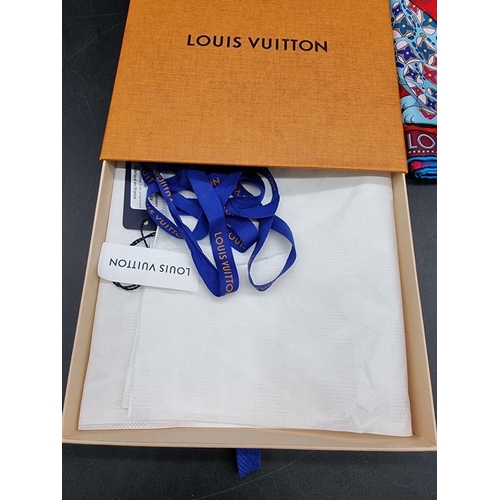 1717 - Louis Vuitton: a 'Bestiary' pattern silk scarf, No: M76665, with original box, tag, tissue and ribbo... 