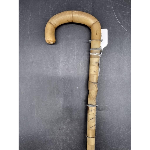 1724 - An old horn walking stick.