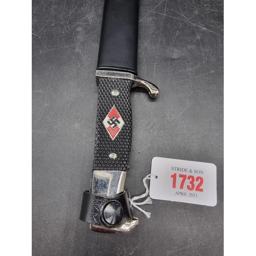 1732 - A reproduction Hitler Youth dagger and sheath.