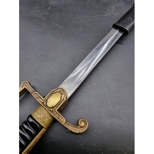 1740 - A German World War II army officer's sword and steel scabbard, having 82cm blade.