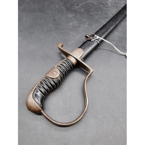 1744 - A German World War II army NCO's sword and scabbard, with 77.5cm blade.