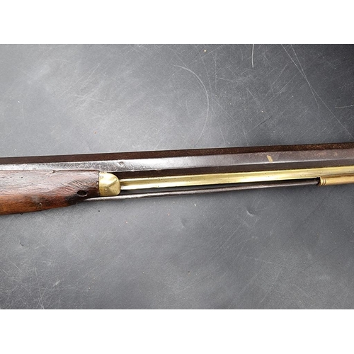 1747 - An antique percussion musket, with 89cm octagonal steel barrel, overall length 130cm.... 