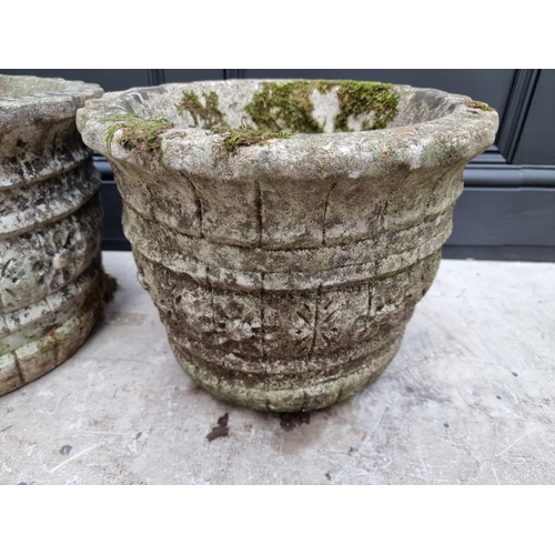 1783 - A pair of composition stone garden planters, 30.5cm high.