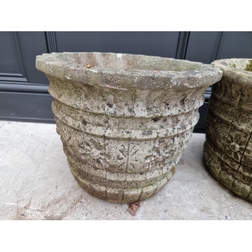 1783 - A pair of composition stone garden planters, 30.5cm high.