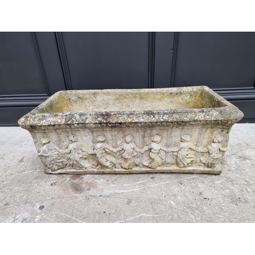 1790 - A composition stone rectangular planter, 75cm wide.