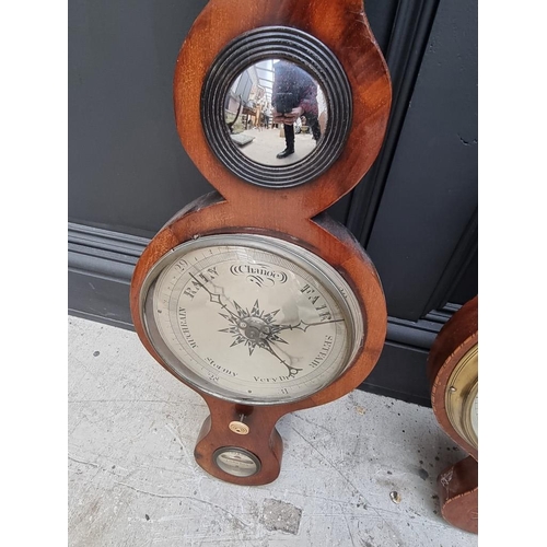 1802 - Two antique mahogany banjo barometers.