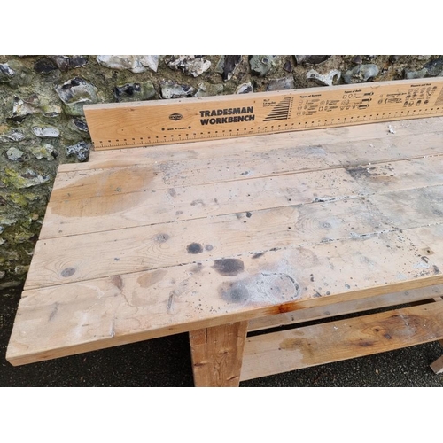 1804 - An Irving pine work bench, 183cm wide x 88cm high.