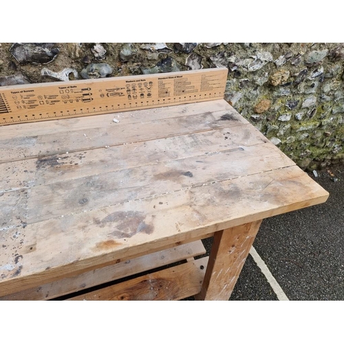 1804 - An Irving pine work bench, 183cm wide x 88cm high.