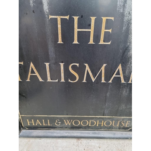 1807 - An old metal hanging pub sign, 'The Talisman', Hall & Woodhouse, 88cm wide x 102cm high.... 