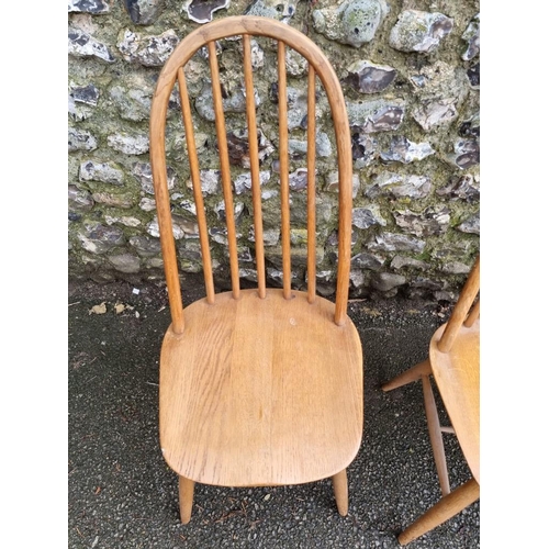 1808 - Five various vintage Ercol dining chairs, comprising a set of three and a pair.