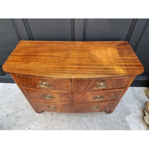 1814 - A late Victorian mahogany bowfront chest of drawers, 112cm wide, (later top).