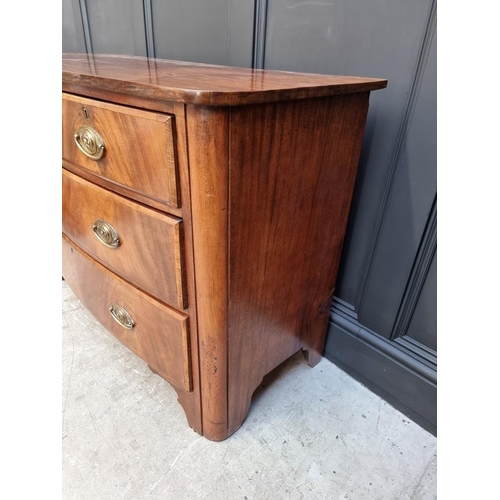 1814 - A late Victorian mahogany bowfront chest of drawers, 112cm wide, (later top).