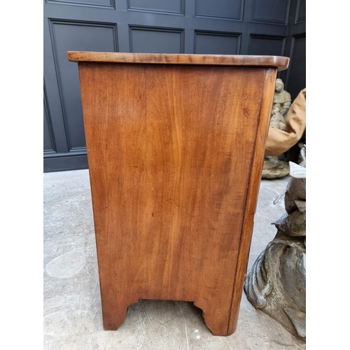 1814 - A late Victorian mahogany bowfront chest of drawers, 112cm wide, (later top).