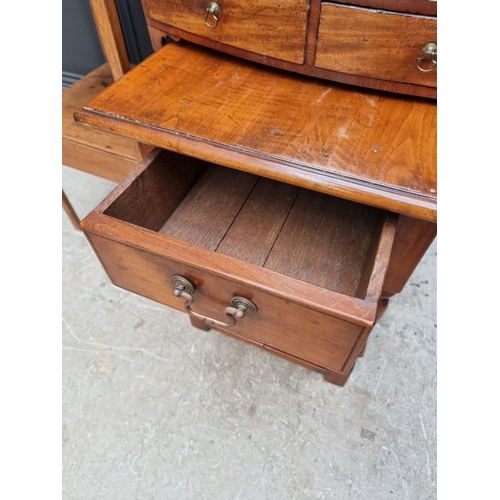 1817 - A small reproduction fruitwood single drawer side table, 43cm wide; together with a 19th century mah... 